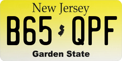 NJ license plate B65QPF