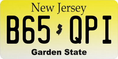 NJ license plate B65QPI