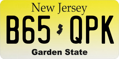 NJ license plate B65QPK