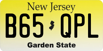 NJ license plate B65QPL