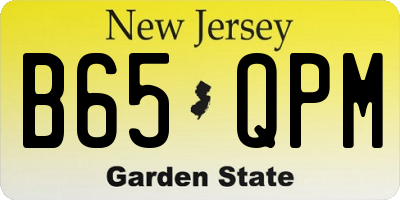 NJ license plate B65QPM