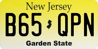 NJ license plate B65QPN