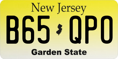 NJ license plate B65QPO