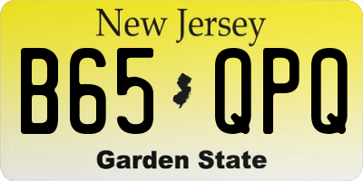 NJ license plate B65QPQ