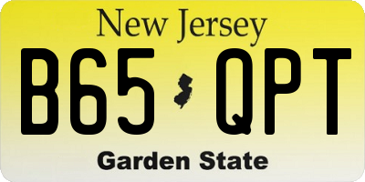 NJ license plate B65QPT