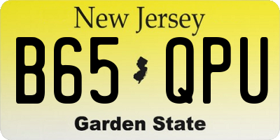 NJ license plate B65QPU