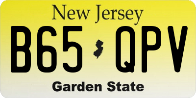 NJ license plate B65QPV