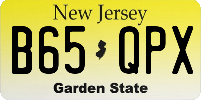 NJ license plate B65QPX