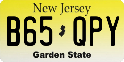 NJ license plate B65QPY