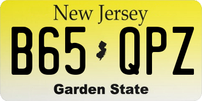 NJ license plate B65QPZ