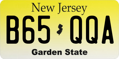 NJ license plate B65QQA