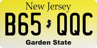 NJ license plate B65QQC
