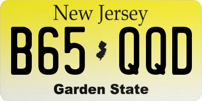NJ license plate B65QQD