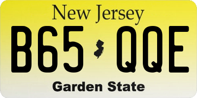 NJ license plate B65QQE
