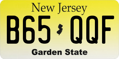 NJ license plate B65QQF