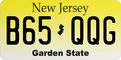 NJ license plate B65QQG