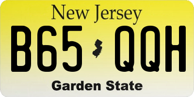 NJ license plate B65QQH