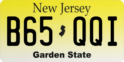NJ license plate B65QQI