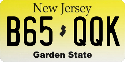 NJ license plate B65QQK