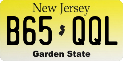 NJ license plate B65QQL