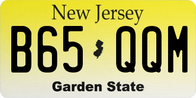 NJ license plate B65QQM