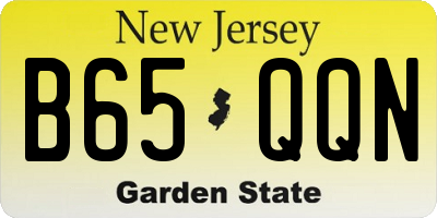 NJ license plate B65QQN