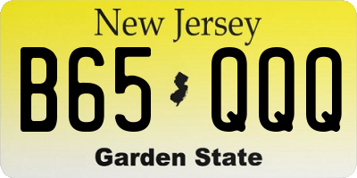 NJ license plate B65QQQ