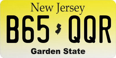 NJ license plate B65QQR