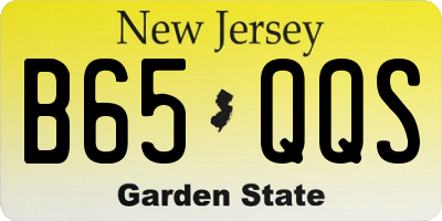 NJ license plate B65QQS