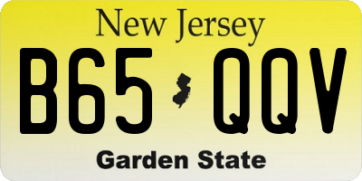 NJ license plate B65QQV