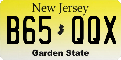 NJ license plate B65QQX