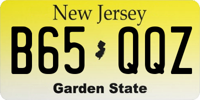 NJ license plate B65QQZ