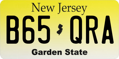 NJ license plate B65QRA