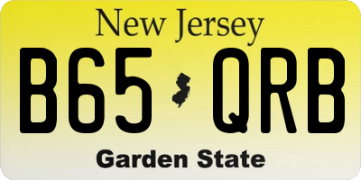 NJ license plate B65QRB