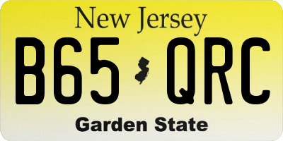 NJ license plate B65QRC
