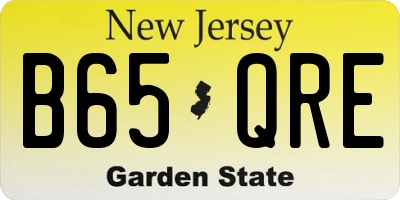 NJ license plate B65QRE