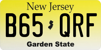 NJ license plate B65QRF