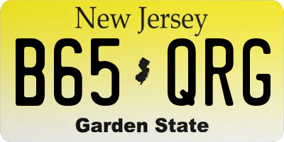NJ license plate B65QRG