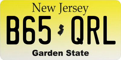 NJ license plate B65QRL