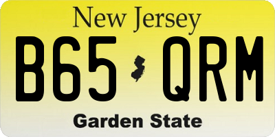 NJ license plate B65QRM