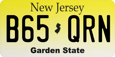 NJ license plate B65QRN