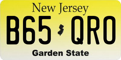 NJ license plate B65QRO