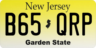 NJ license plate B65QRP