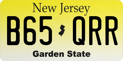NJ license plate B65QRR