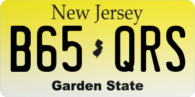 NJ license plate B65QRS