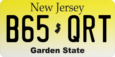 NJ license plate B65QRT