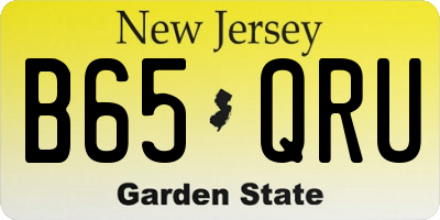 NJ license plate B65QRU