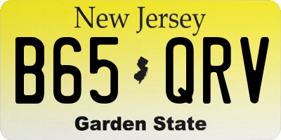 NJ license plate B65QRV