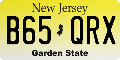 NJ license plate B65QRX