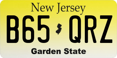 NJ license plate B65QRZ